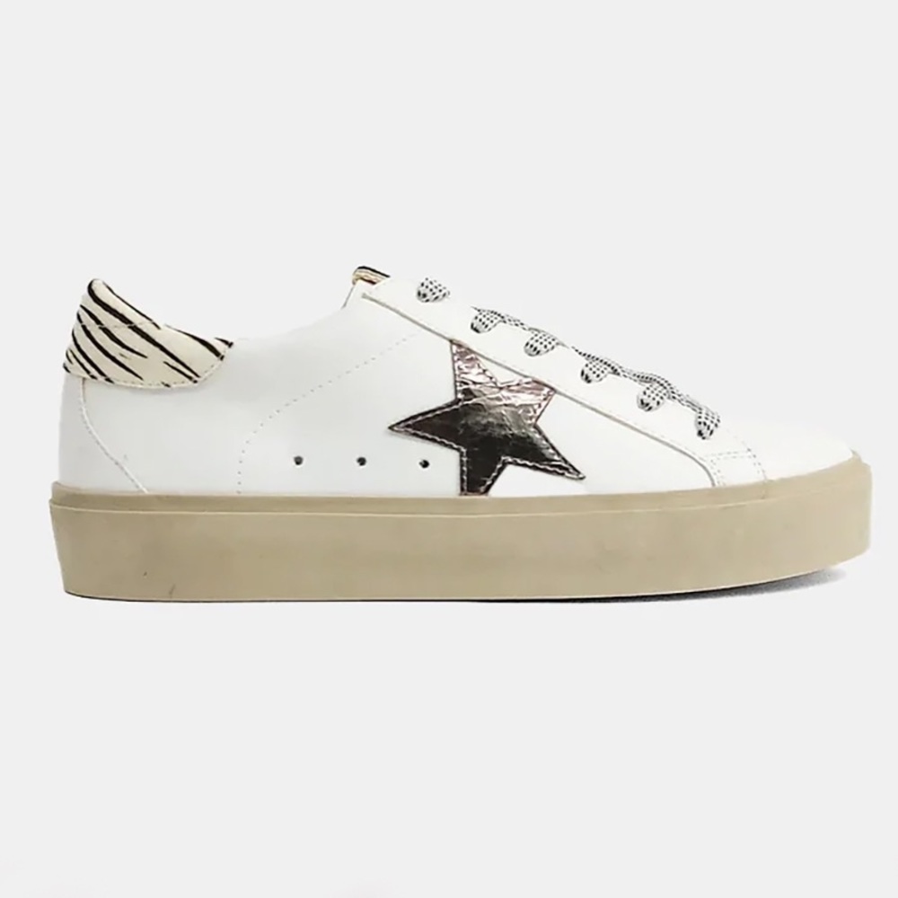 SHU SHOP REBA GRAPHITE CRINKLE STAR SNEAKER